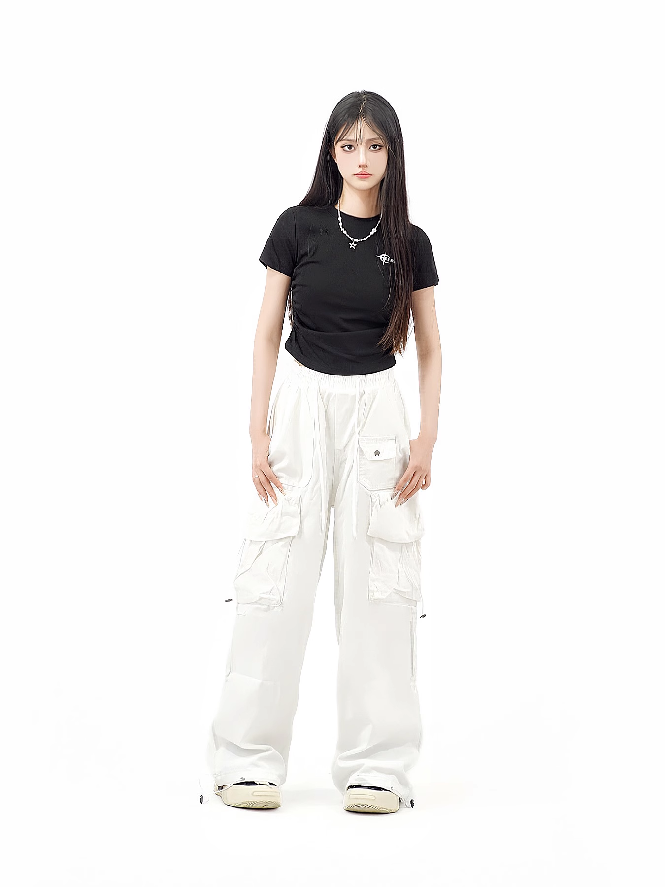New Fashion Loose-fitting Sequin Design Street-style Long Casual Pants TP3223