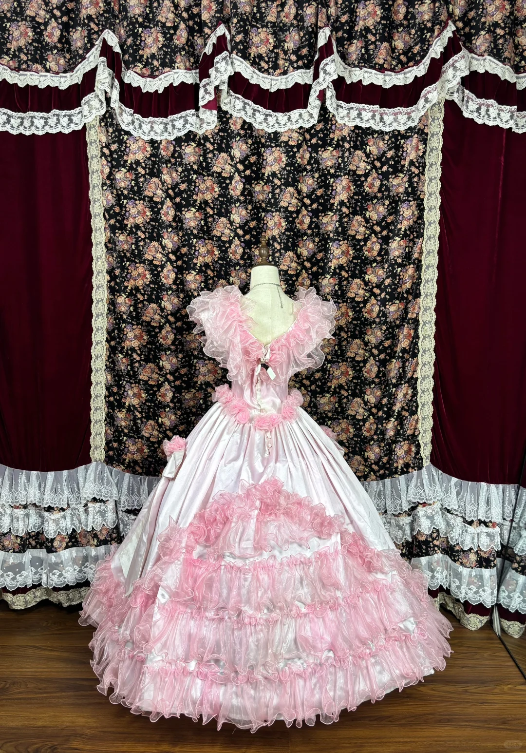 Vintage Pink Satin Tulle 3D Flowers Off-the-shoulder Sweet 16 Quinceanera A-Line Evening Dress Ball Gown TP4264