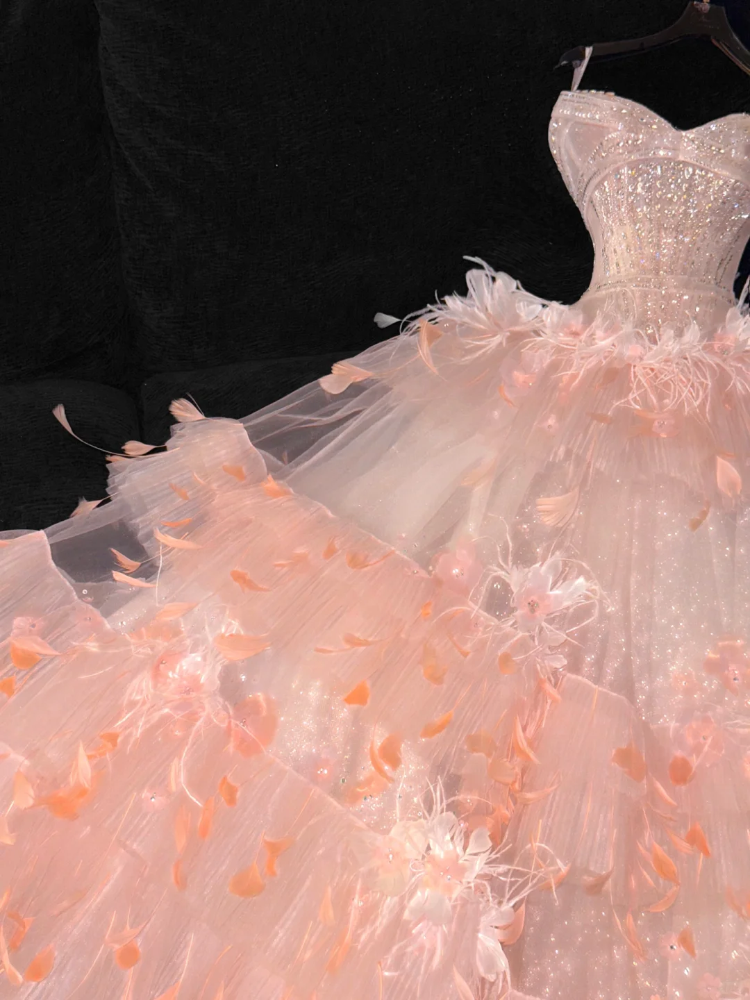 Gorgeous Shiny Beaded Sweetheart Princess Dress A-Line Floor-length Evening Dress Prom Dresses TP4188