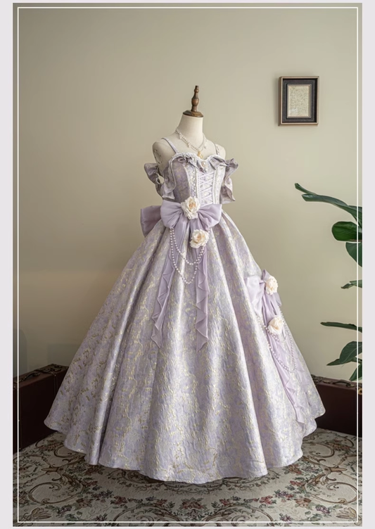 Gorgeous Lilac Sweet 16 Quinceanera A-Line Sweetheart Pearl 3D Flowers Spaghetti Strap Evening Dress Ball Gown TP4915