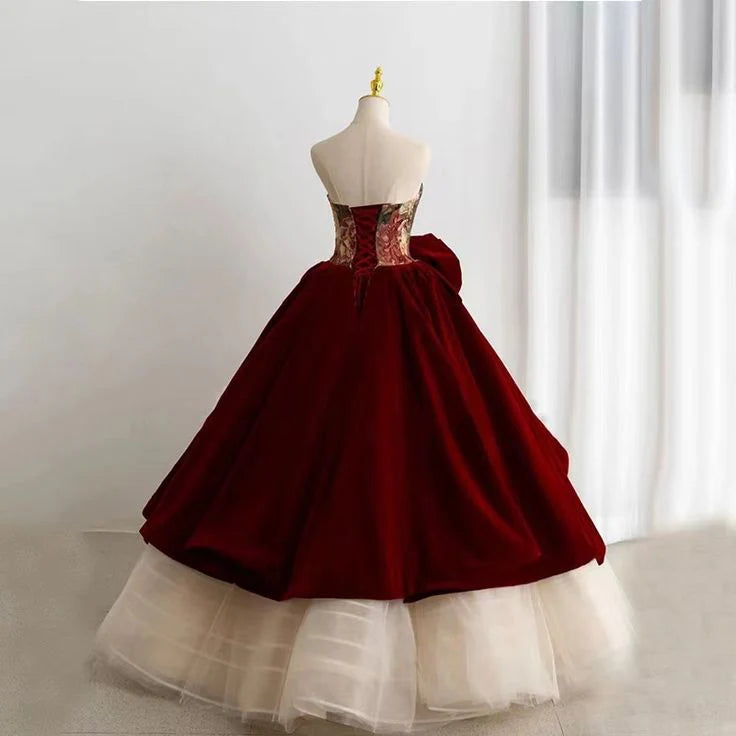 Unique Rose Design Strapless Sweet 16 Quinceanera A-Line Prom Dress Birthday Dress Evening Dress Ball Gown TP4528
