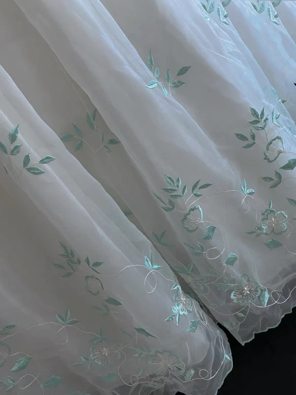 Retro Embroidery Off-the-shoulder Chiffon Tulle Sweet 16 Quinceanera A-Line Evening Dress Ball Gown TP4281