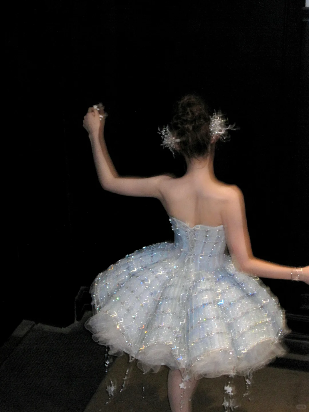 Gorgeous Shiny Light Blue Sequined A-Line Strapless Design Tiered Party Dress Homecoming Dress TP4238