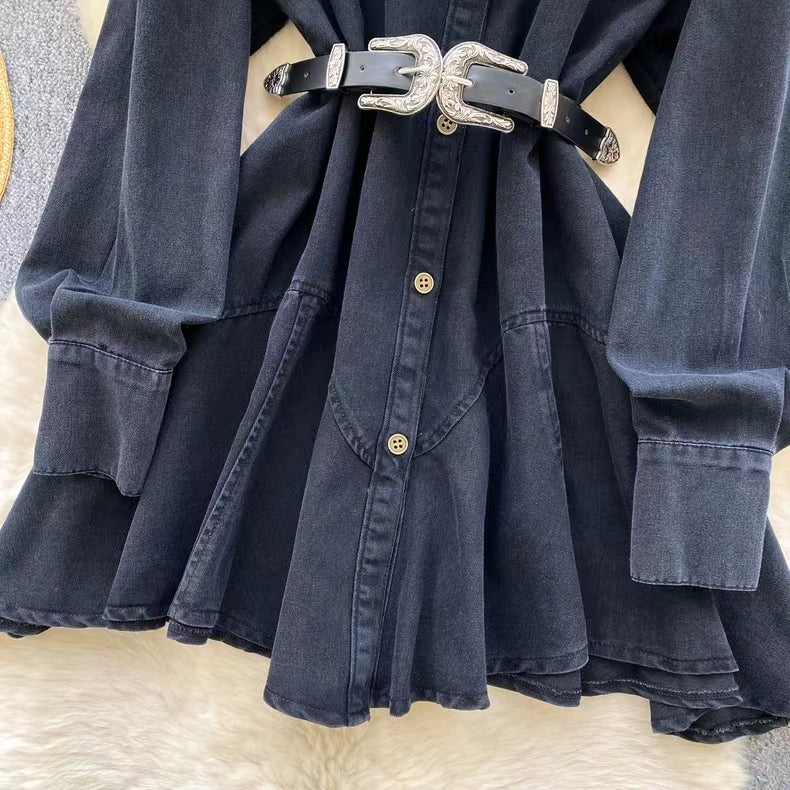 Vintage Couture Loose Waisted Denim Dress TP2833