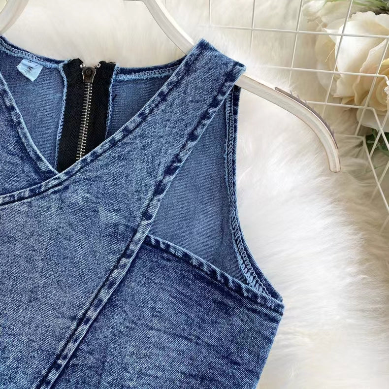 New Tank Top High-waisted Denim skirt For Women TP2834