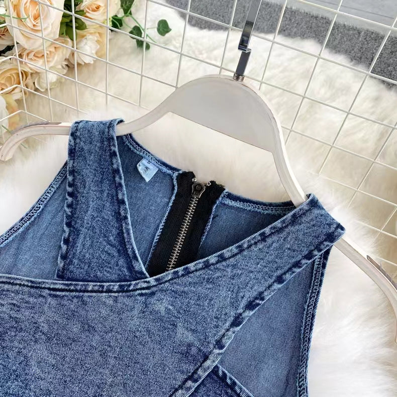 New Tank Top High-waisted Denim skirt For Women TP2834