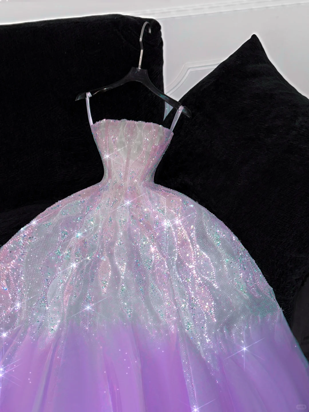 Gorgeous Purple Shiny Sequin Princess Dress Elegant A-Line Floor-length Evening Dress Prom Dresses TP4191