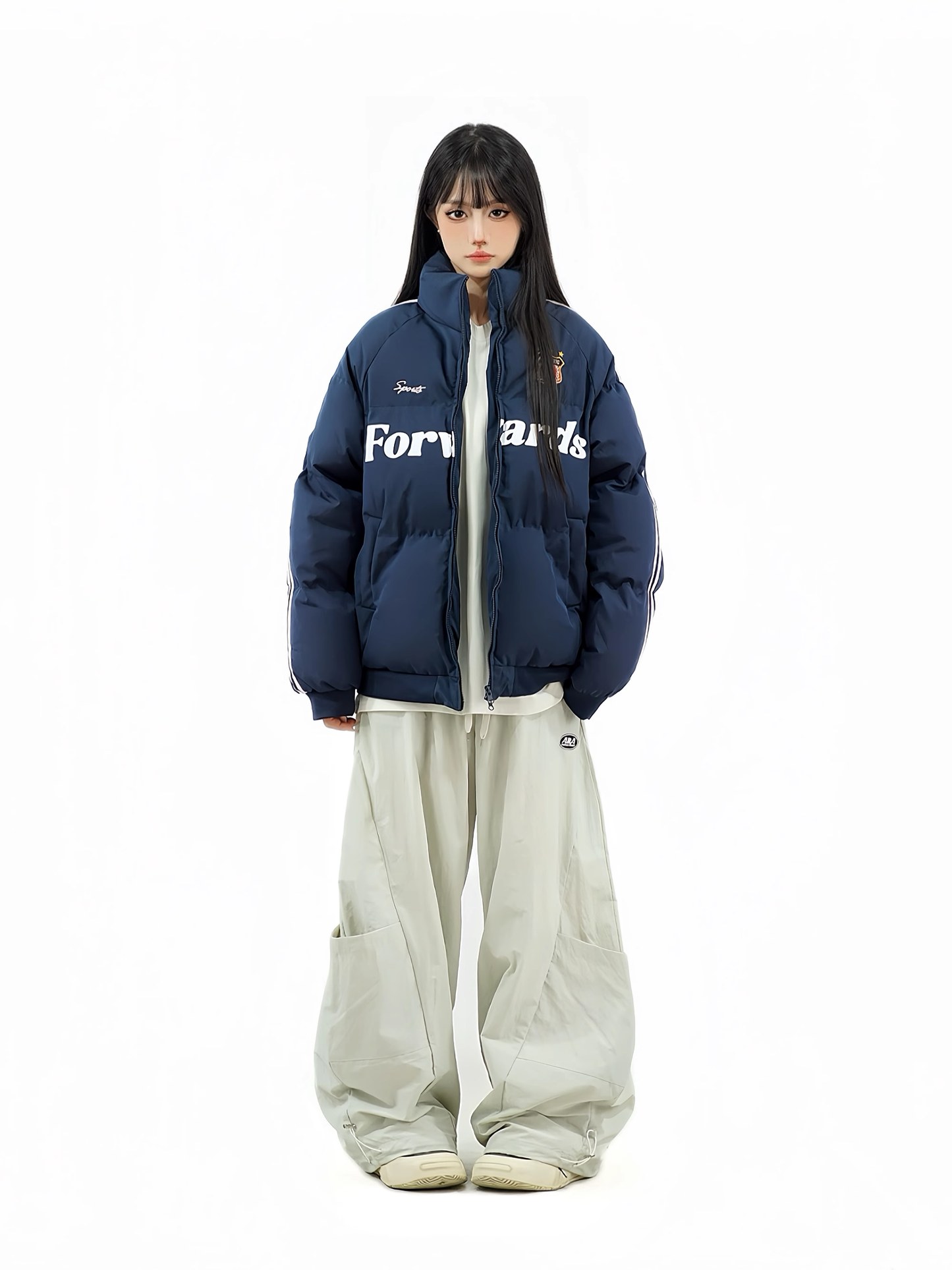 Simple Fashion Loose-fitting Large Pockets Design Street-style Long Casual Pants TP3241