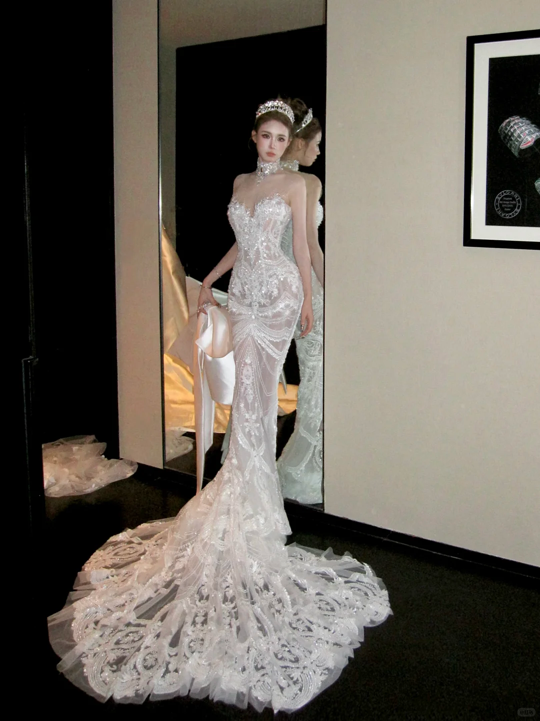 Elegant Glittering Beaded Sequined Applique Sweetheart Design Mermaid Wedding Dress Prom Dress Evening Dress TP4231