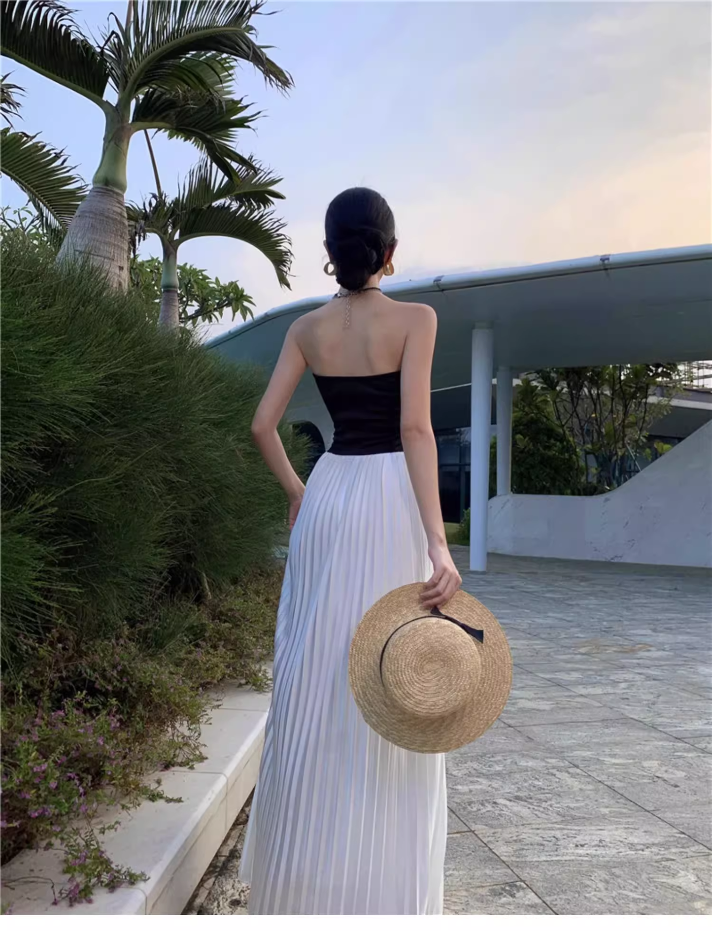 Simple Casual Design A-Line Women Strapless Dress TP3150
