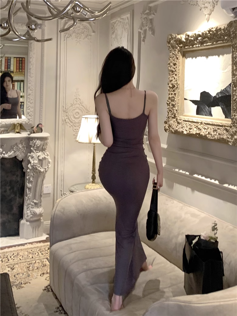 Simple Fashion Mermaid Design A-line Spaghetti Strap Dress TP3423