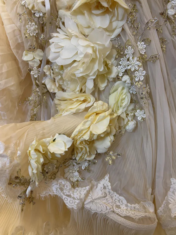 Vintage Applique Ruffles Strapless Sweet 16 Quinceanera A-Line Evening Dress Ball Gown TP4287