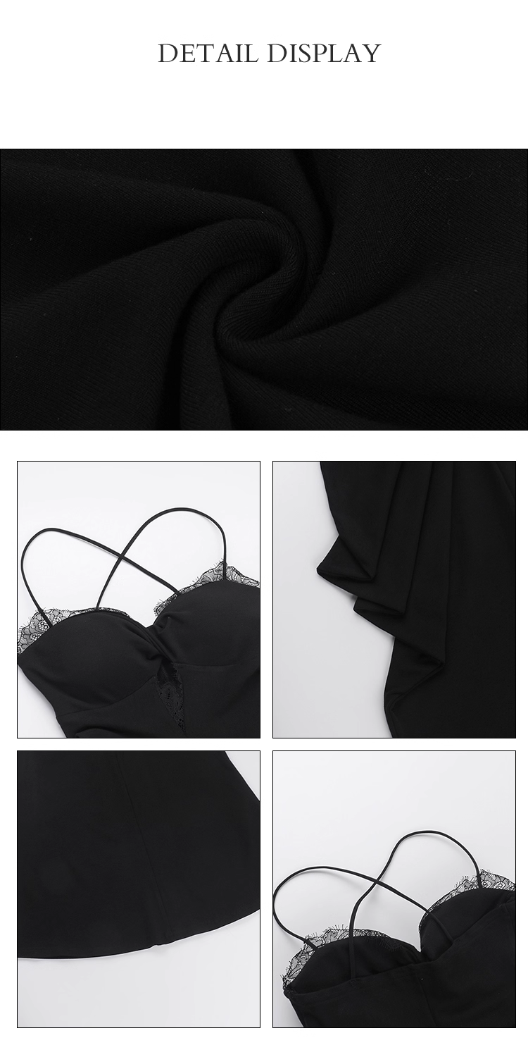 Enchanting Black Sweetheart Spaghetti Strap Pleated Mermaid Prom Dress Evening Dress TP4349