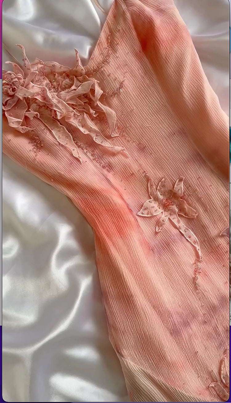 Vintage Pink Applique Chiffon Spaghetti Strap Homecoming Dress Party Dress Cocktail Dress TP4692