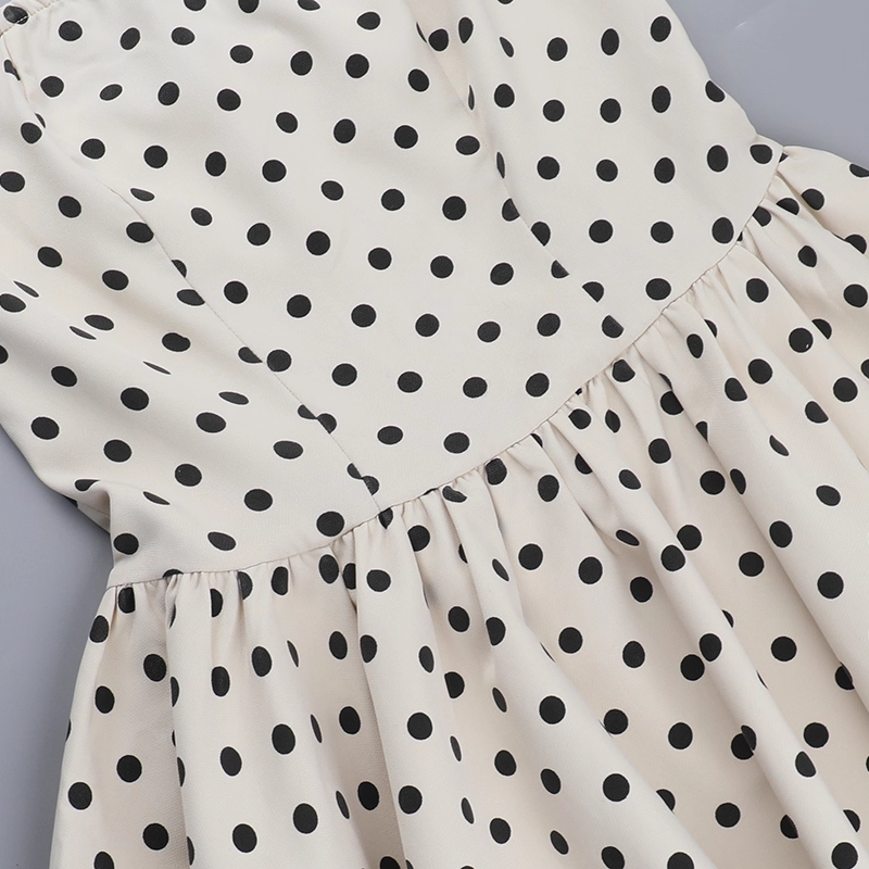 Vintage Dot Pattern Strapless A-Line Short Summer Dresses Party Dress Homecoming Dress TP4365
