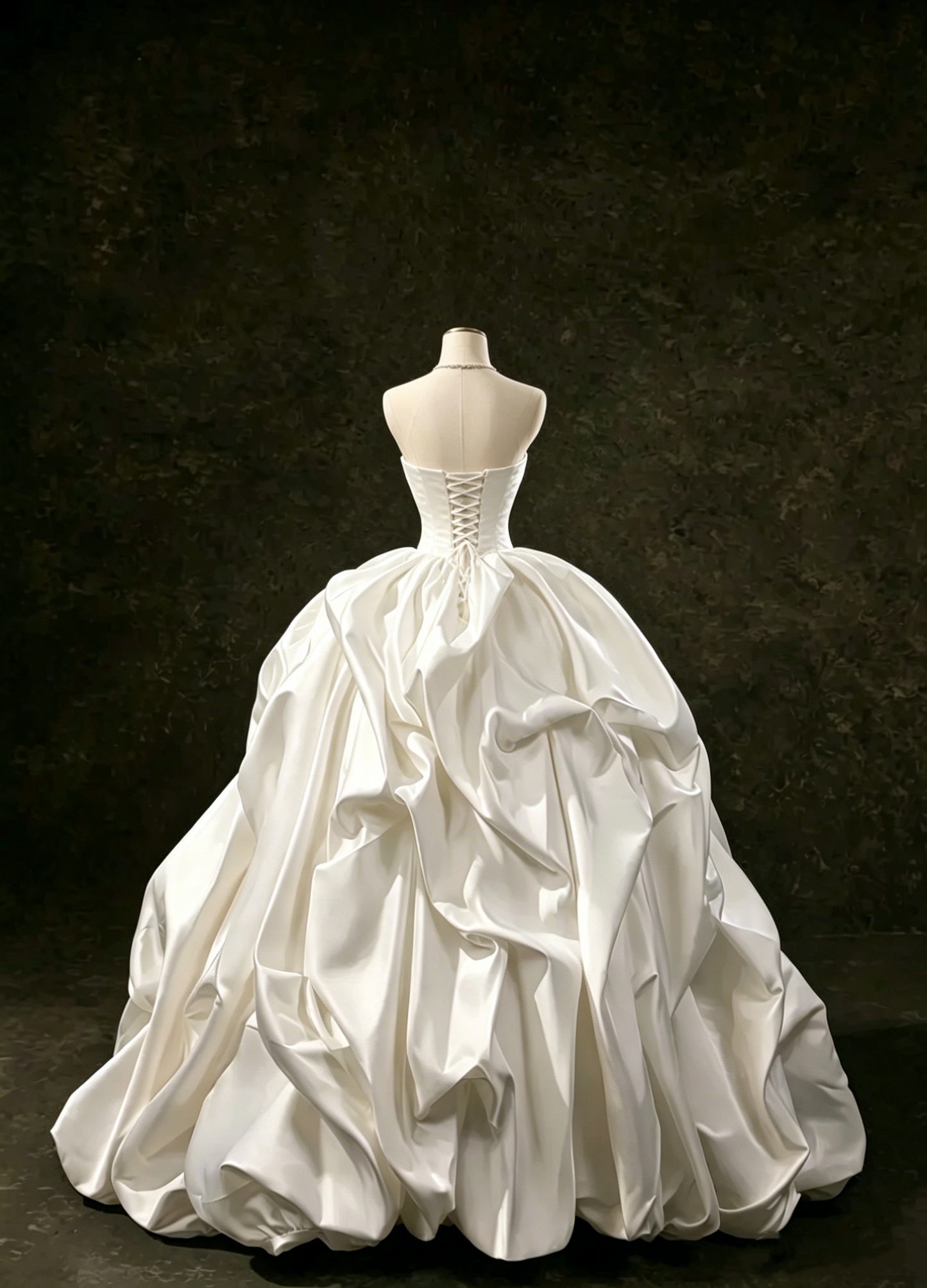 Romantic Strapless Sweetheart Ruched Satin 3D Floral Rose A-Line Wedding Dress TP5960