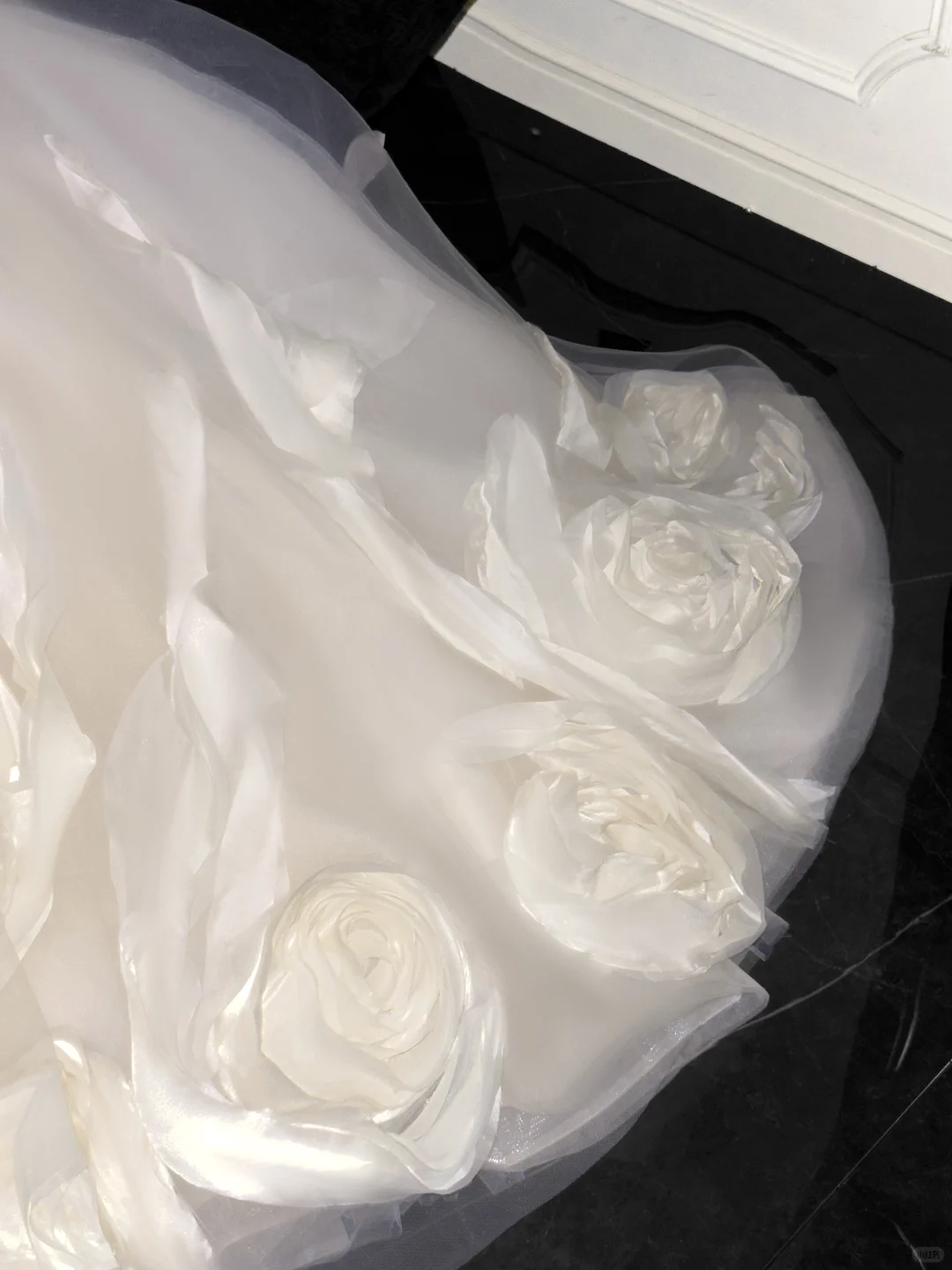 Elegant Ivory 3D Flowers Design A-Line Tulle Wedding Dress Prom Dress Evening Dress Ball Gown TP4221