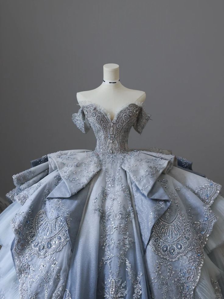 Vintage Sky Blue Sweetheart Sweet 16 Quinceanera A-Line Off-the-shoulder Evening Dress Long Ball Gown TP5017