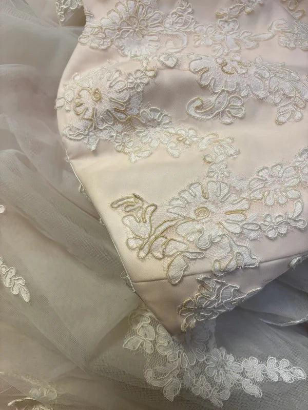 Retro Light Pink Sweetheart Applique Strapless Tulle Sweet 16 Quinceanera A-Line Evening Dress Ball Gown TP4285