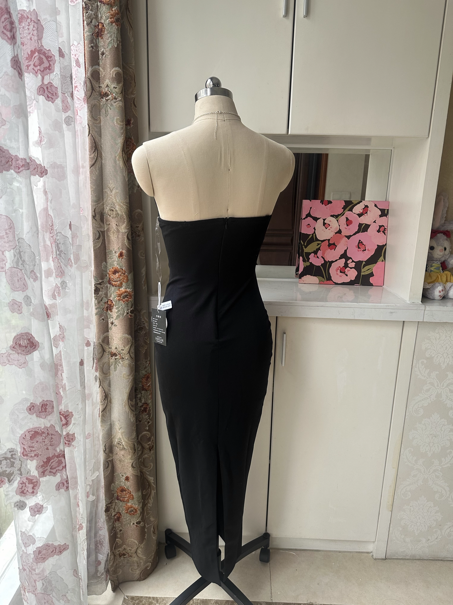 Chic Sheath Evening Gown Strapless Party Dress Ankle Length Formal Dress TP4926