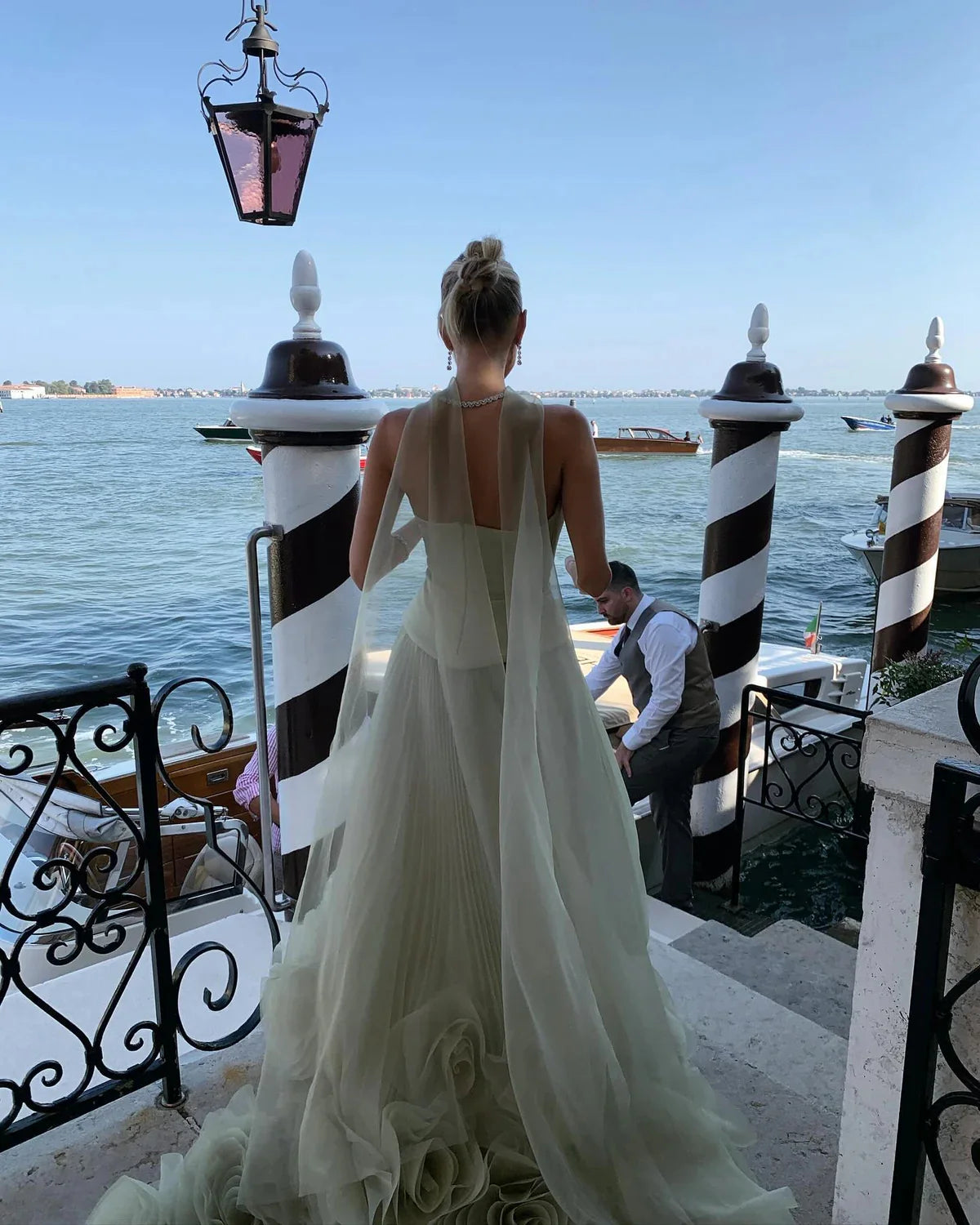 Gorgeous Sage Green 3D Flowers Strapless A-Line Floor-length Prom Dress Evening Dress TP4561