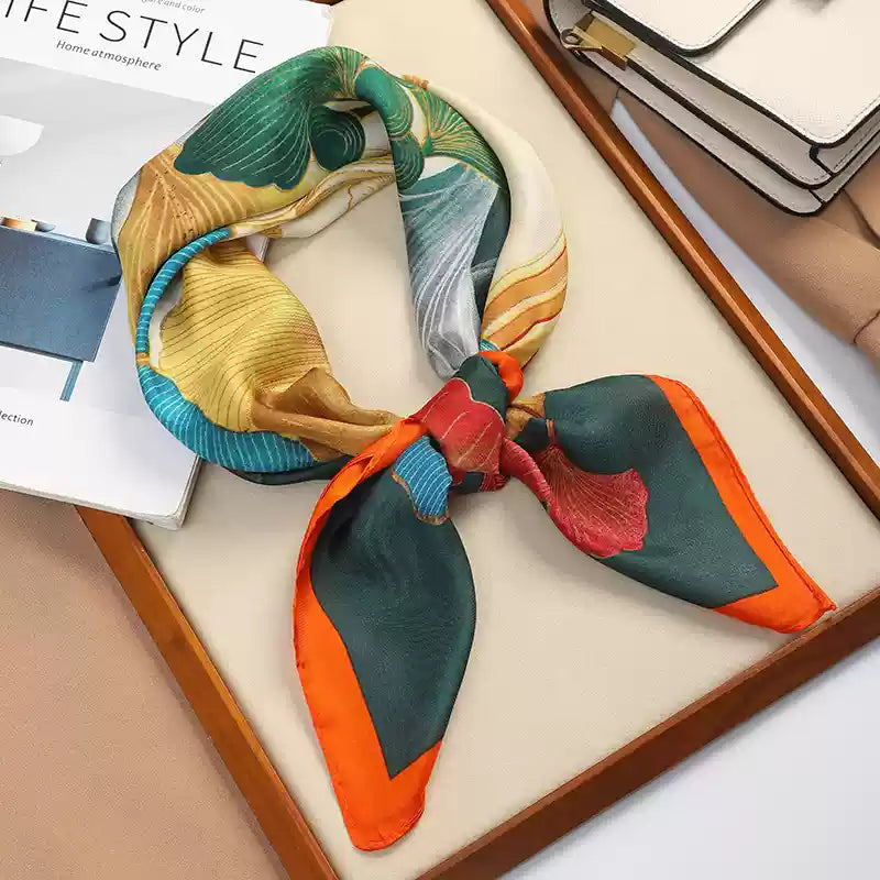Vintage Elegant Floral Design Versatile Soft Fabric New Fashion Silk Scarf TP3301