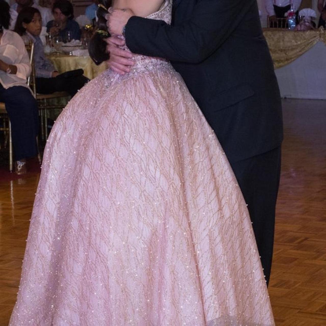 Vintage Pink Sequin Sweet 16 Quinceanera A-Line Strapless Floor-length Prom Dress Birthday Dress Evening Dress Ball Gown TP4651