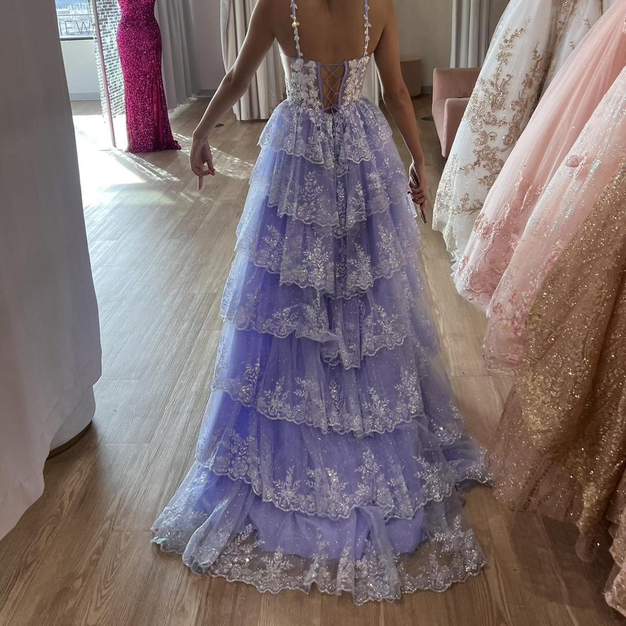 Vintage Shiny Sequin A-Line Prom Dress Spaghetti Strap Tiered Evening Dress Long Formal Dress TP4640