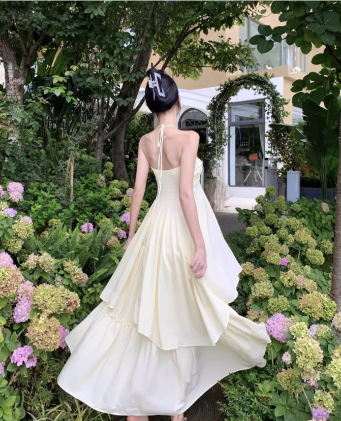 Simple Fashion Navel Design Casual Halter Dress TP3009