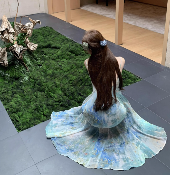 New Stylish Floral Design Elegant Casual Spaghetti Strap Dress TP3018