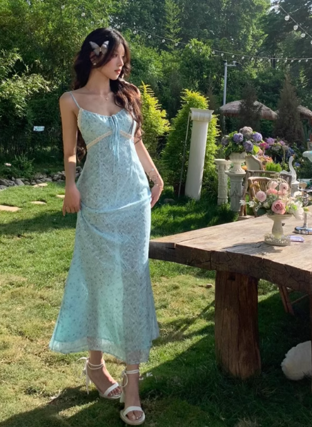 New Fashion Pink Floaral Design Short Sleeves A-Line Women Long Dress TP3047