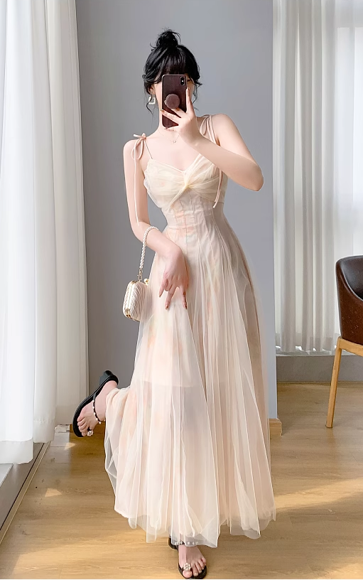 Vintage Simple Pink Plaid Elegant Design Short Sleeves Women Dress TP3056