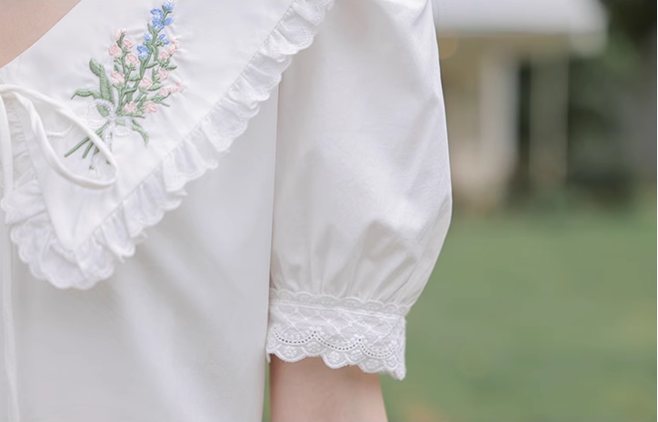 Simple Elegant Floral Design Short Sleeves Women Long Dress TP3064