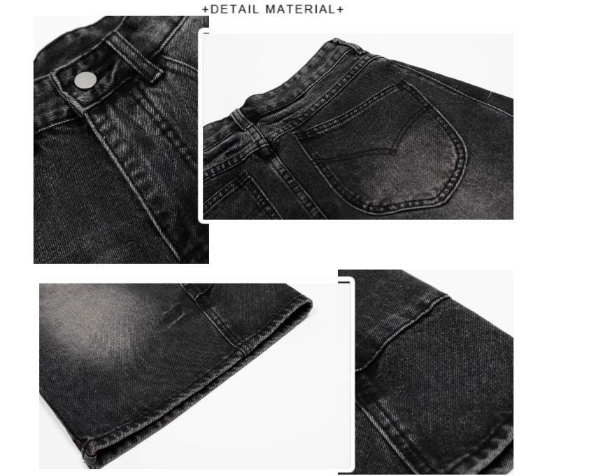 Simple Street-style Design Loose-fitting Long Casual Denim Pants TP3220