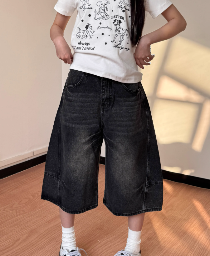 Simple Street-style Design Loose-fitting Long Casual Denim Pants TP3220