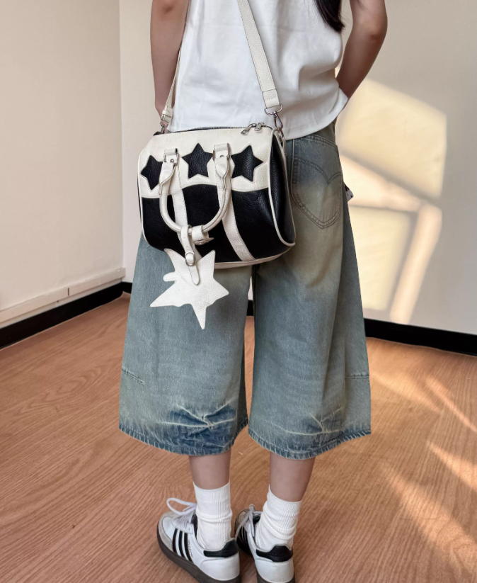 Simple Street-style Design Loose-fitting Long Casual Denim Pants TP3220
