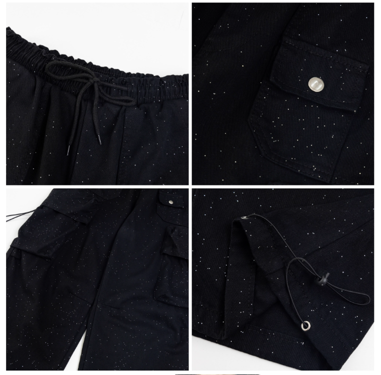 New Fashion Loose-fitting Sequin Design Street-style Long Casual Pants TP3223