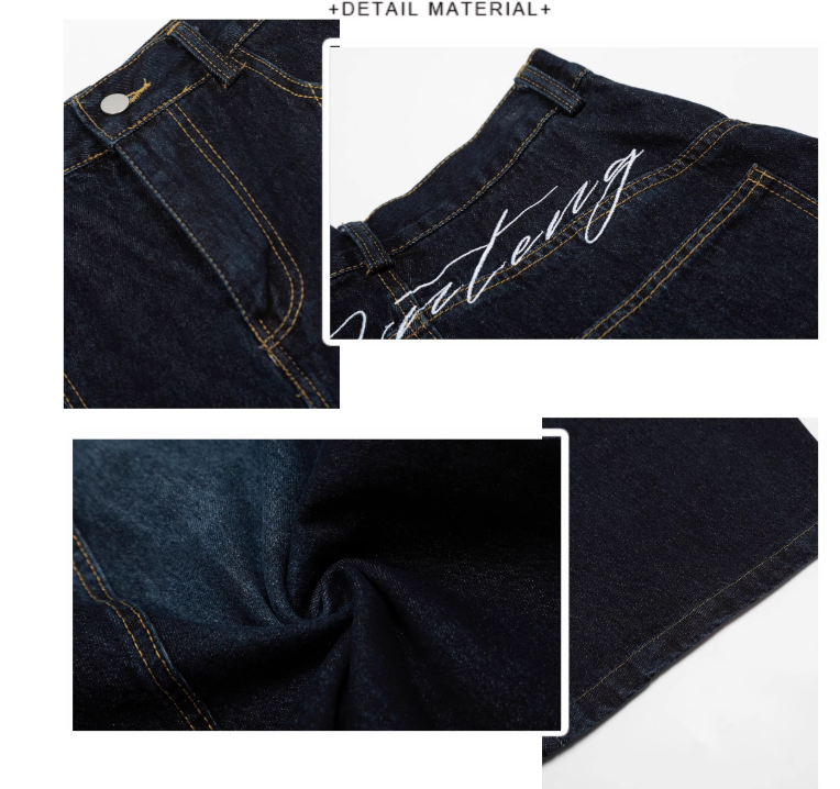 Simple Loose-fitting Letter Embroidery Design Street-style Casual Cropped Pants TP3235