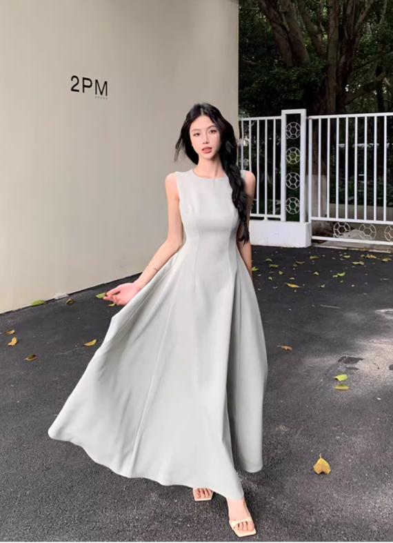 Simple Fashion Pink Design Elegant A-line Sleeveless Women Vest Dress TP3529