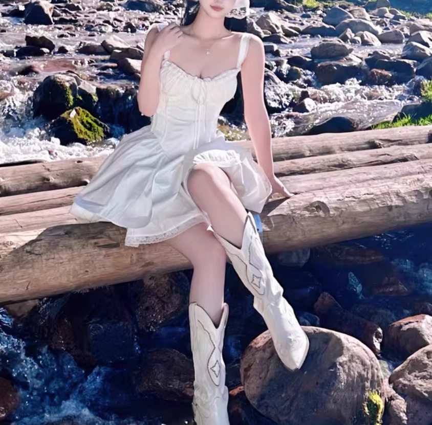 Vintage Sweetheart Ruffled Hem Design Summer Party Dress Homecoming Dress TP3948