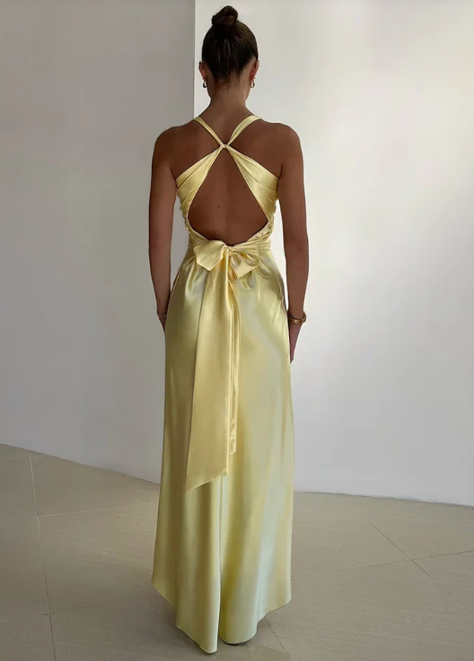 Elegant Satin Prom Dress Sheath Evening Gown Long Party Dress High Slit Formal Dress TP4747