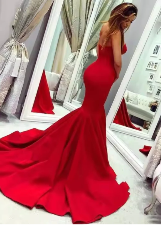 Elegant Burgundy Sweetheart Prom Dress Mermaid Evening Gown Party Dress Long Formal Dress TP4775