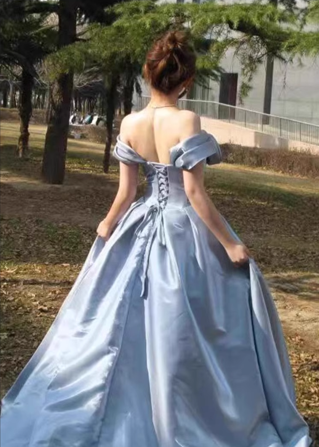 Gorgeous 3D Flowers Sweet 16 Quinceanera A-Line Off-the-shoulder Satin Evening Dress Ball Gown TP4918