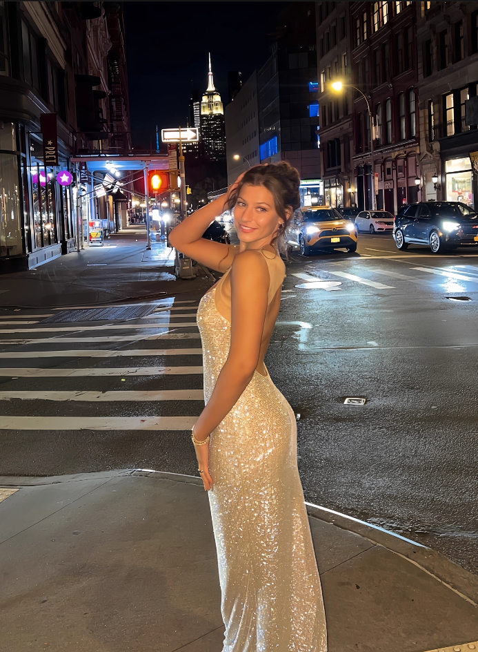 Elegant Silvery Sparkling Rhinestone Evening Gown Sheath Party Dress Long Formal Dress TP4925