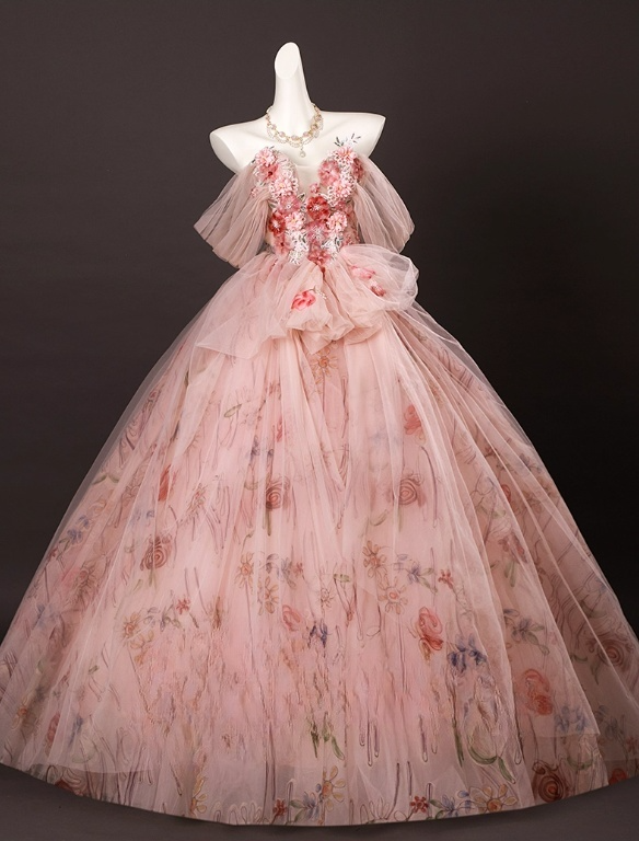 Vintage Pink Floral Applique Tulle Sweet 16 Quinceanera A-Line Off-the-shoulder Evening Dress Long Ball Gown TP5009
