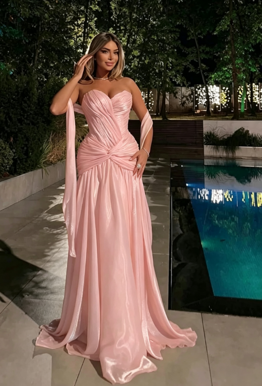 Gorgeous Strapless Sweetheart Ruched A-Line Prom Dress TP5820