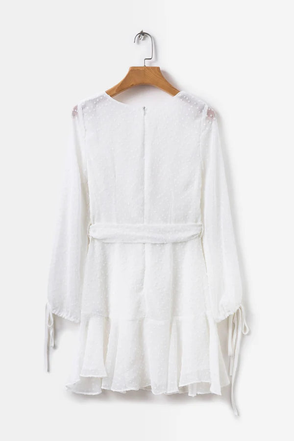 Vintage White V-neck Short A-Line Party Dress Cocktail Dress Homecoming Dress TP4451