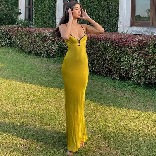 Vintage Satin Prom Dress Sheath Spaghetti Strap Evening Dress Long Formal Dress TP4710