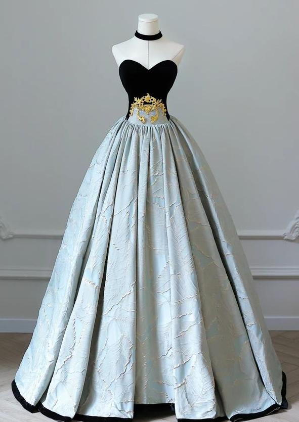 Elegant A-line Blue Long Evening Dress Sweetheart Prom Dress TH093
