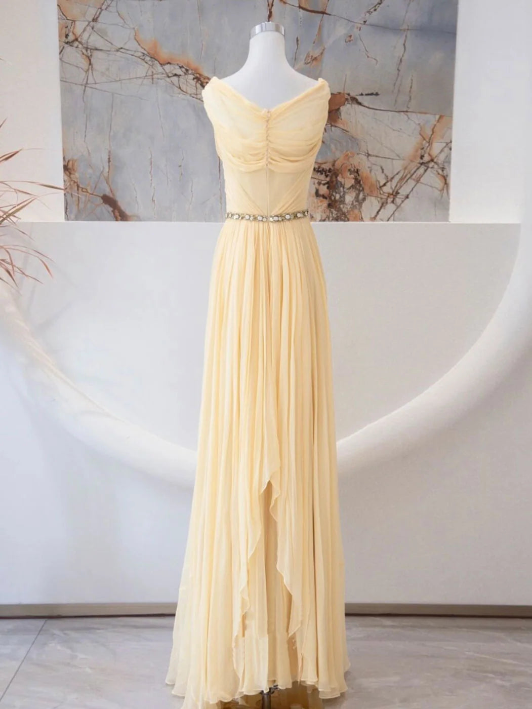A-line Sweetheart Neck Chiffon Long Prom Dress, Chiffon Formal Evening Dress TH253